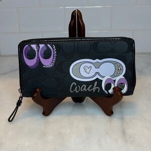 Coach Y2K Maralee Jacquard Signature Logo Full Zip Wallet